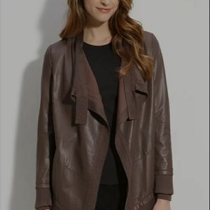 Mackage draped front leather jacket